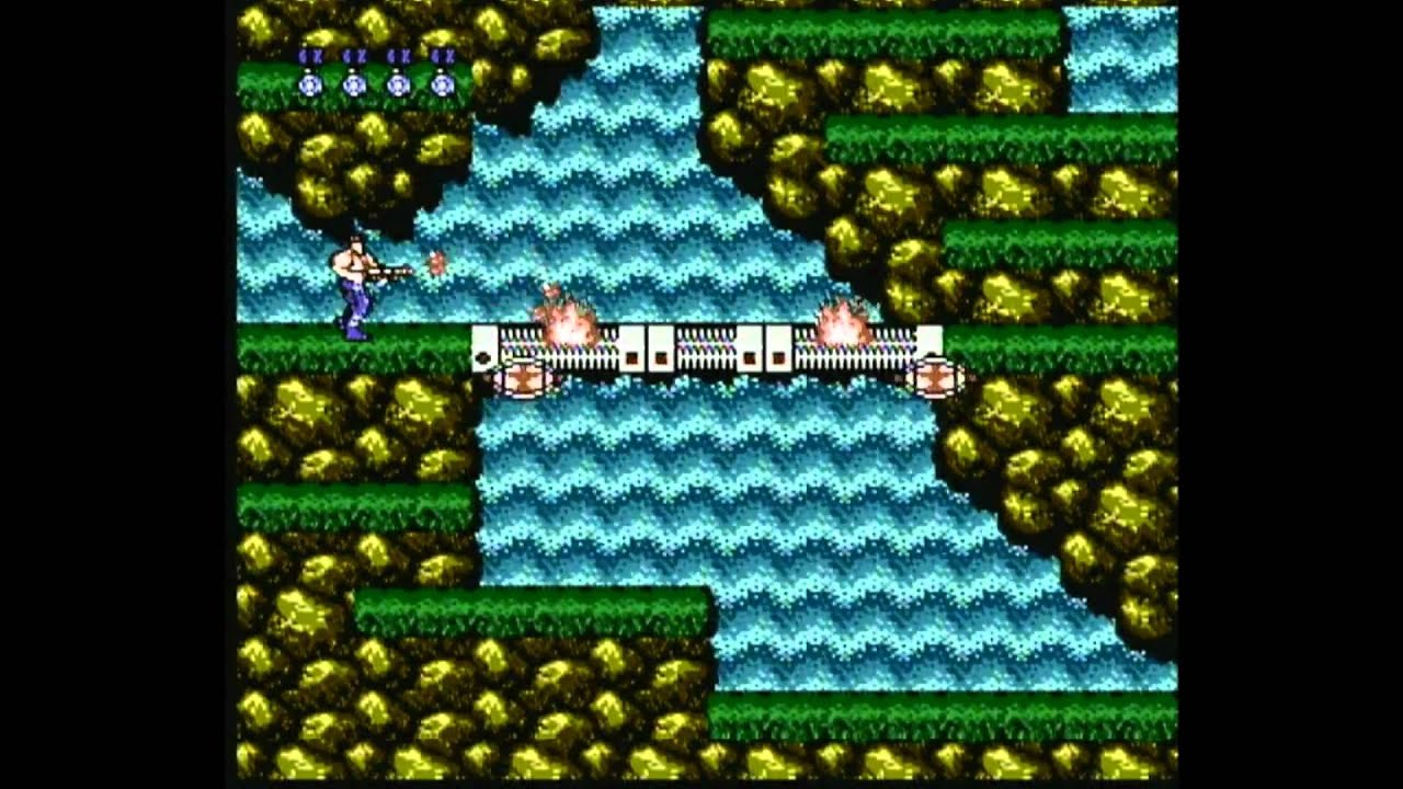 CGR Gameplay - CONTRA (NES) Level 3: Waterfall