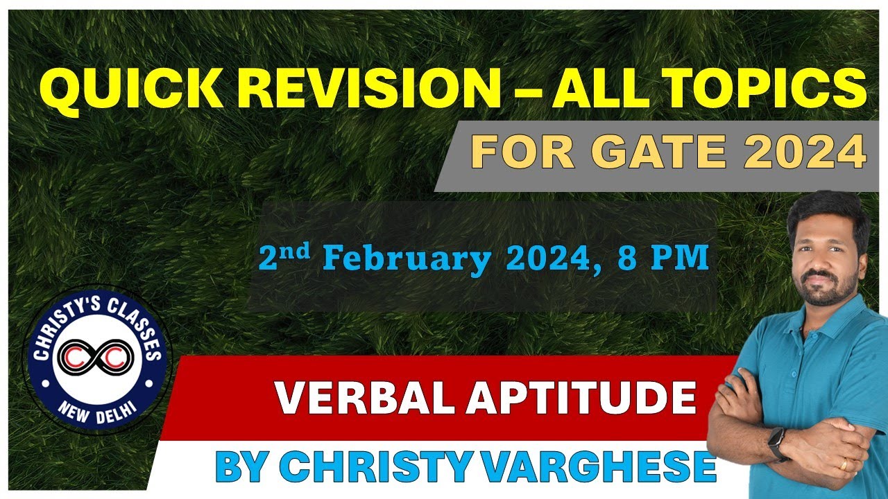 GATE 2024 General Aptitude | QUICK REVISION - ALL TOPICS | Verbal Aptitude | Exam Hacks