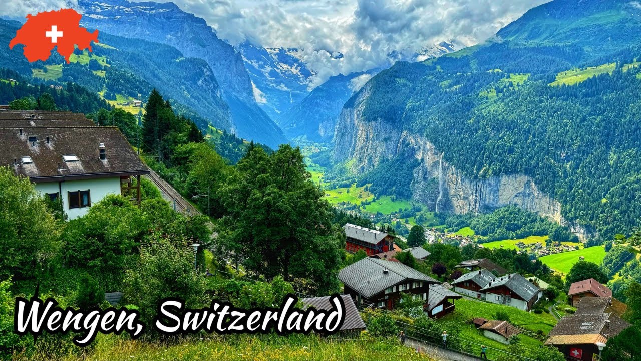 Wengen, Switzerland 4K - Walking tour in the most beautiful Swiss villages - fairytale village