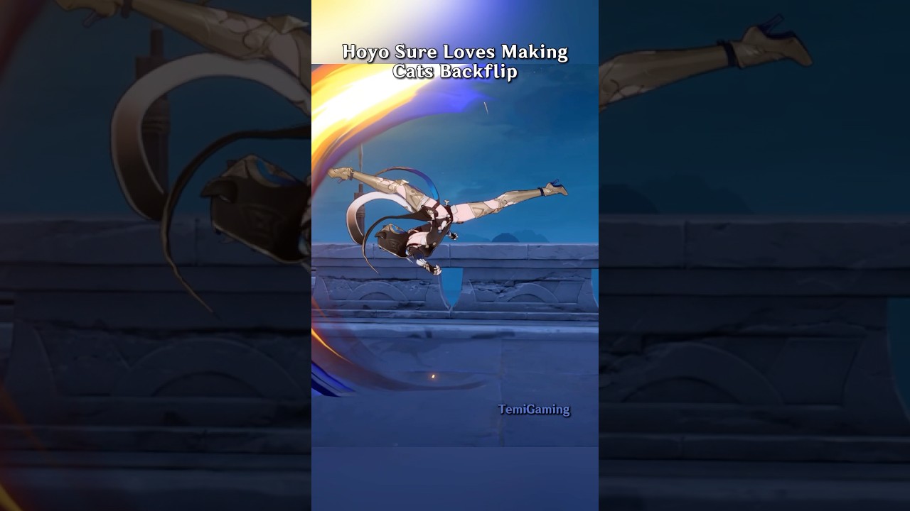 Why Do All Cat Characters in Hoyoverse Backflip? #honkaistarrail #genshinimpact #hoyoverse #shorts