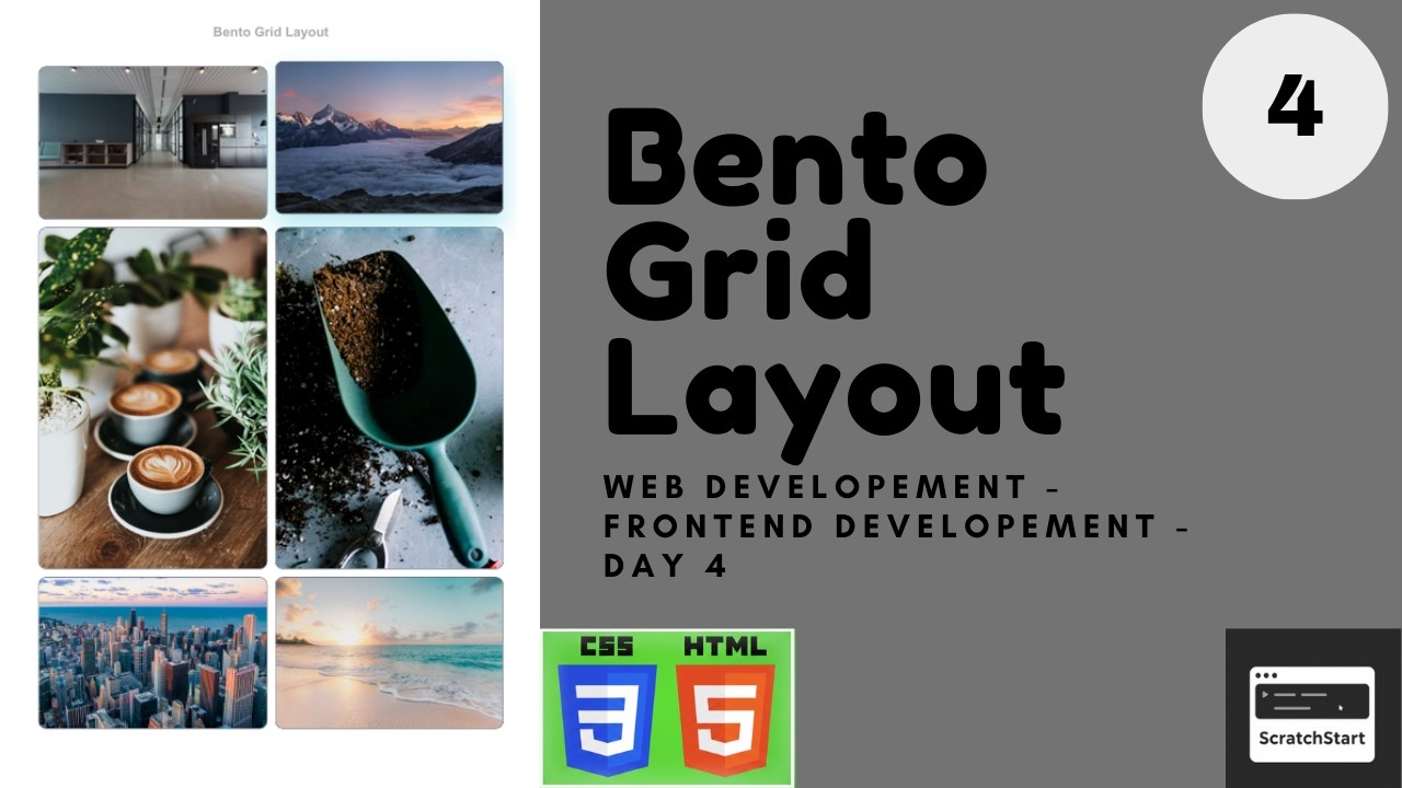 Day 4: Bento Grid Layout | HTML/CSS | FrontEnd Development