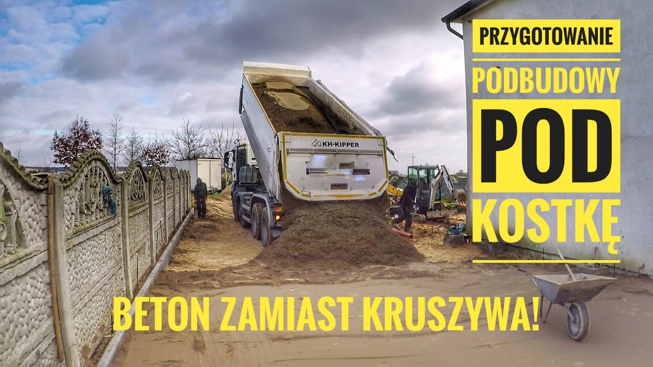 Jak zrobić podbudowę pod kostkę - ustawianie obrzeży - Kramer 950 O&K #Brukarz #Paving #diy #bobcat