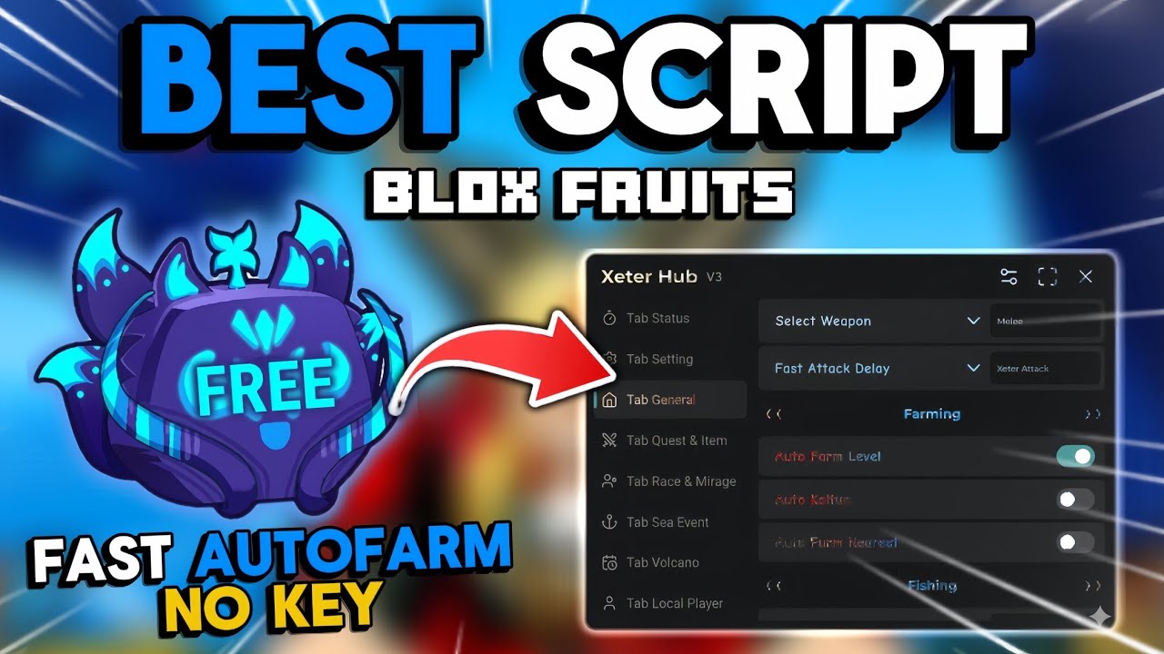[🐉 BEST] Blox Fruits Script - NO KEY | FAST AUTOFARM | FREE FRUITS | AUTO BOSS