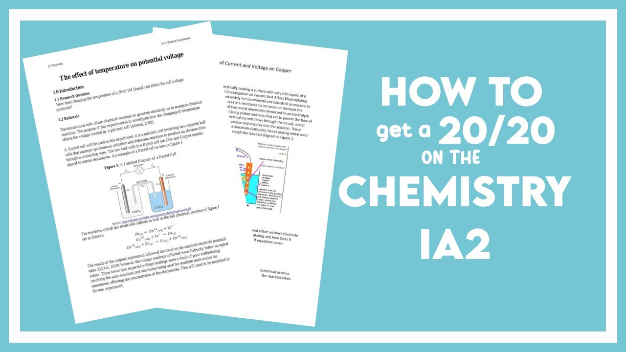 how to get a 20/20 on the chemistry IA2 (student experiment) | qce/qcaa (2019-2025)