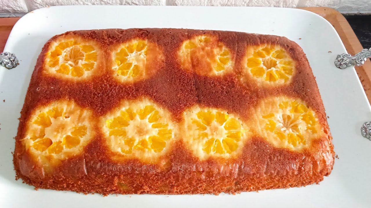 كيك بالمندرين شكل رائع ومذاق اروع cake au mandarine 😋👍
