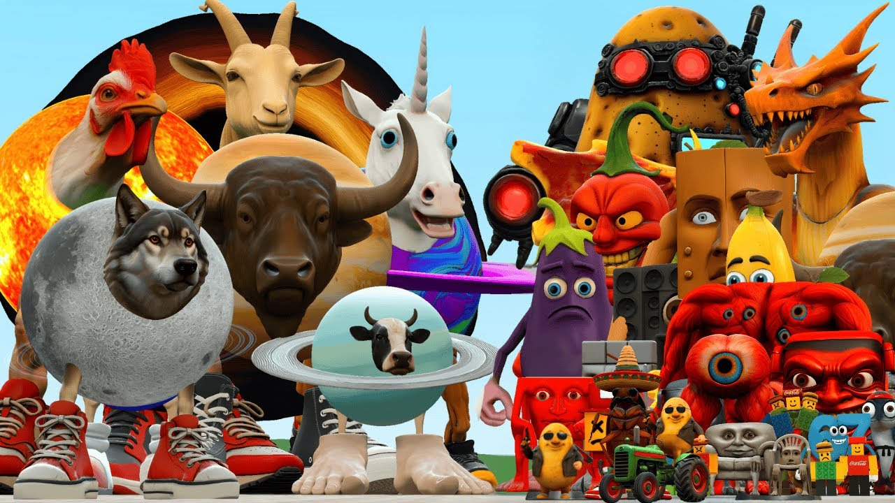 New Lupo Della Luna & All La Vaca Brainrot Family Vs All Italian AI Brainrot Memes In Garry's Mod