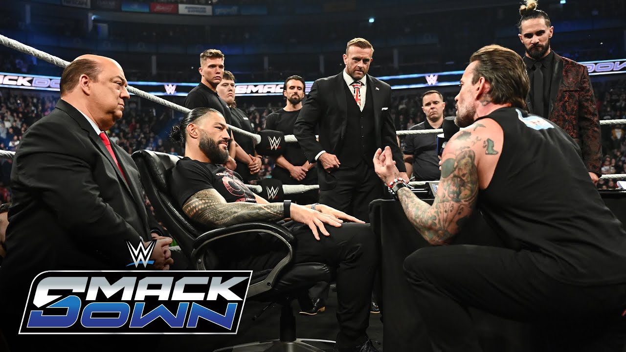 FULL SEGMENT: Roman Reigns, CM Punk and Seth Rollins sign contract: SmackDown, March 28, 2025