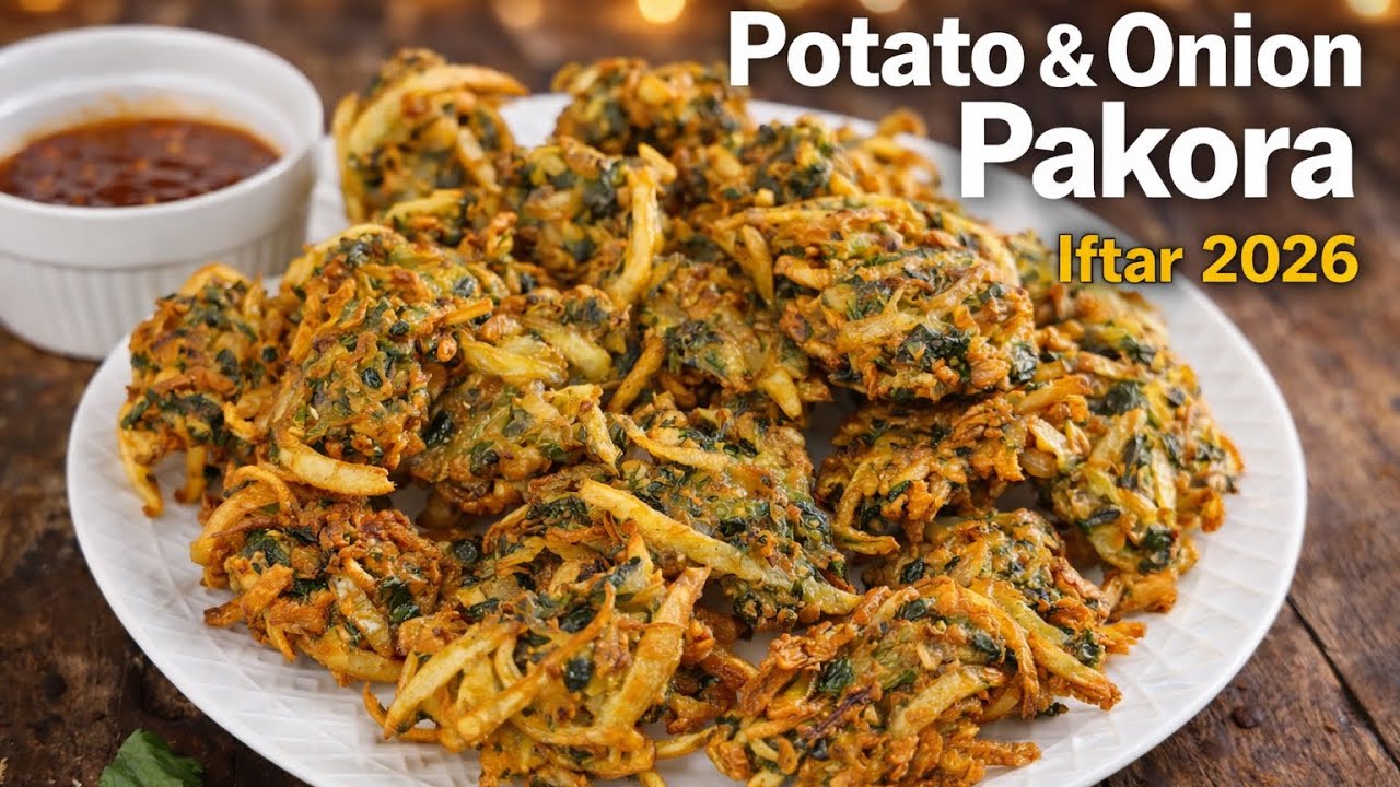 Crispy Potato Onion Pakora Ramadan Special پکوره. پیاز و‌کچالو.  رمضان سپیشل