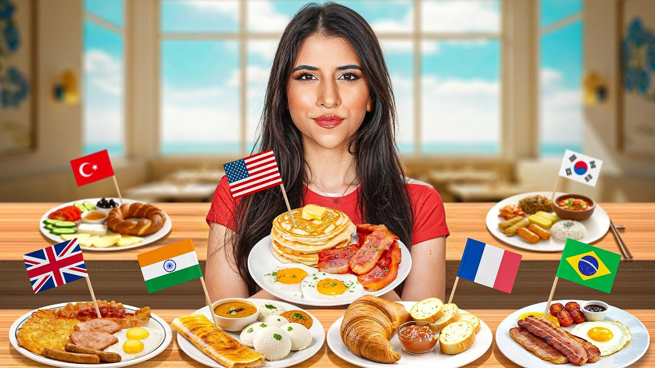جربت الفطار من كل بلد في العالم 🌍 | طعمهم صدمني !! 😱