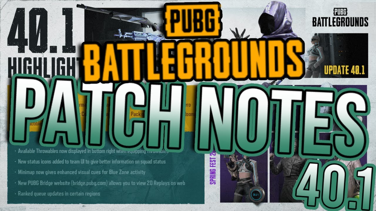 PUBG Patch Notes 40.1