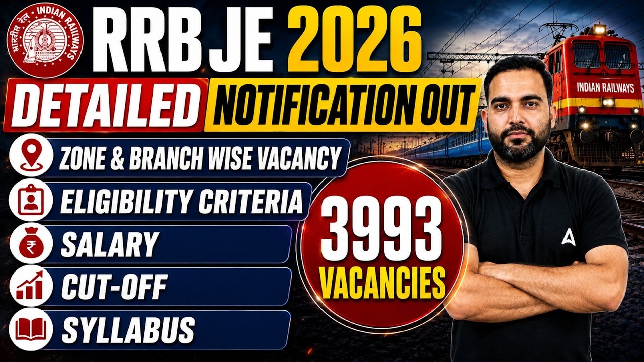 RRB JE 2026 Notification OUT | RRB JE Vacancy 2026 | RRB JE Notification 2026 | RRB JE 2026 Vacancy