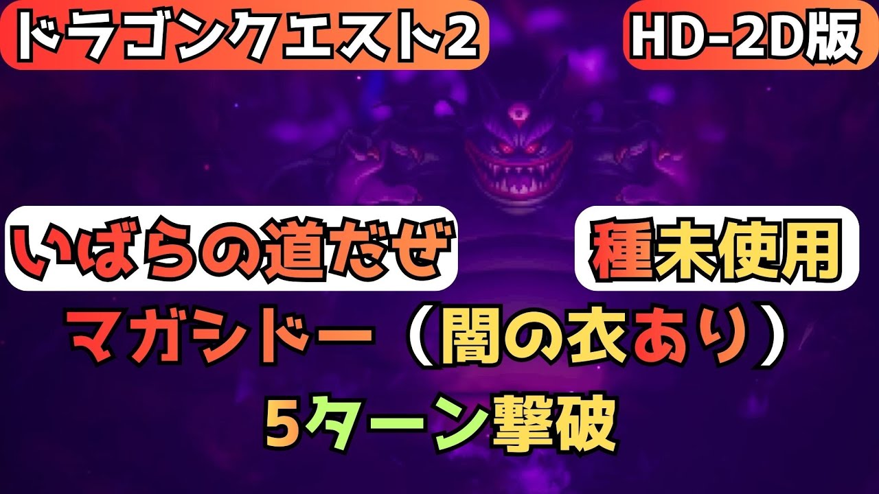 【いばらの道だぜ】 種未使用 「マガシドー（闇の衣あり）」を5ターンで倒す HD-2D版 『ドラゴンクエストI＆II』 「ネタバレあり」