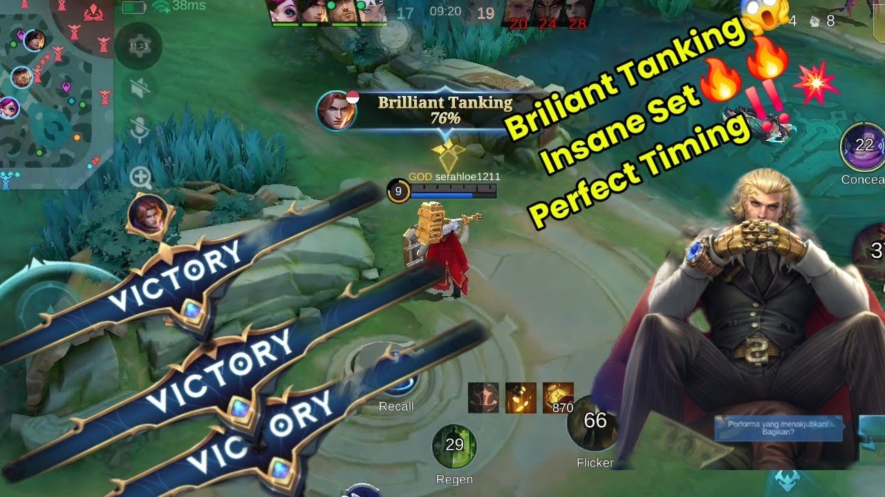 Jadi Tank lagi  cuuyyy❌ Kagok Tapi MENANG 😅 | Tigreal Ranked (Gold Medal 🥇)