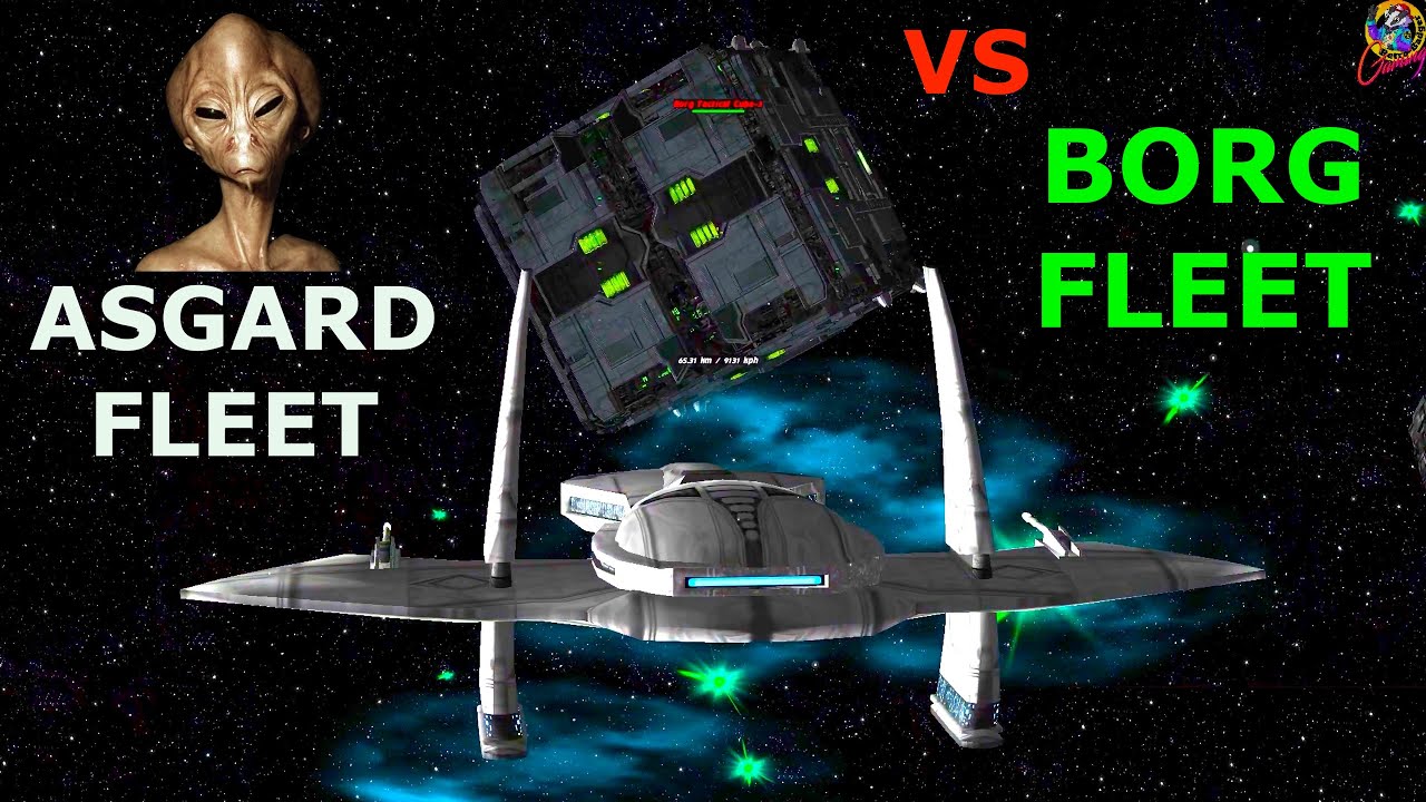 Stargate SG1 Asgard Fleet VS Borg Fleet - Both Ways - Star Trek Starship Battles