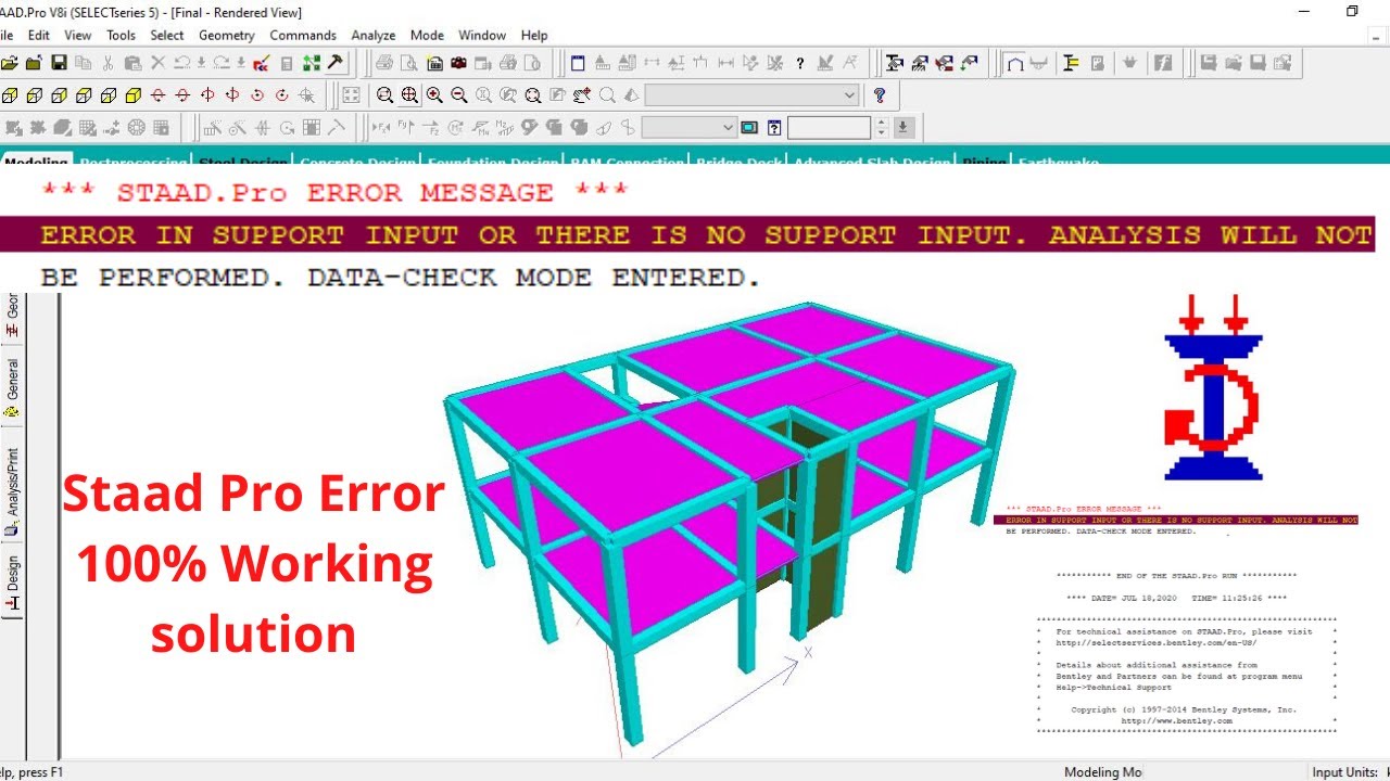 Error in support input or there is no no support input analysis will not | staad pro | civil |