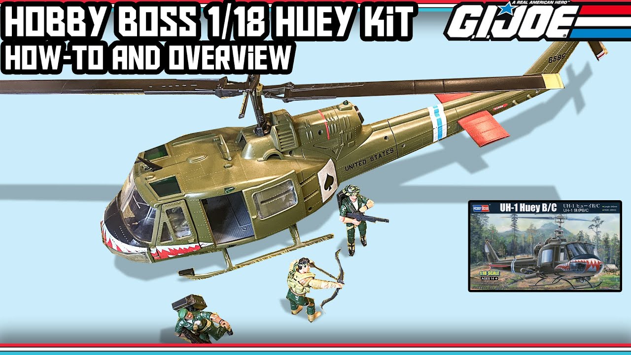 Вертолёт Huey от Boss Hobby 1/18 — набор для сборки транспортного средства времён войны во Вьетна...