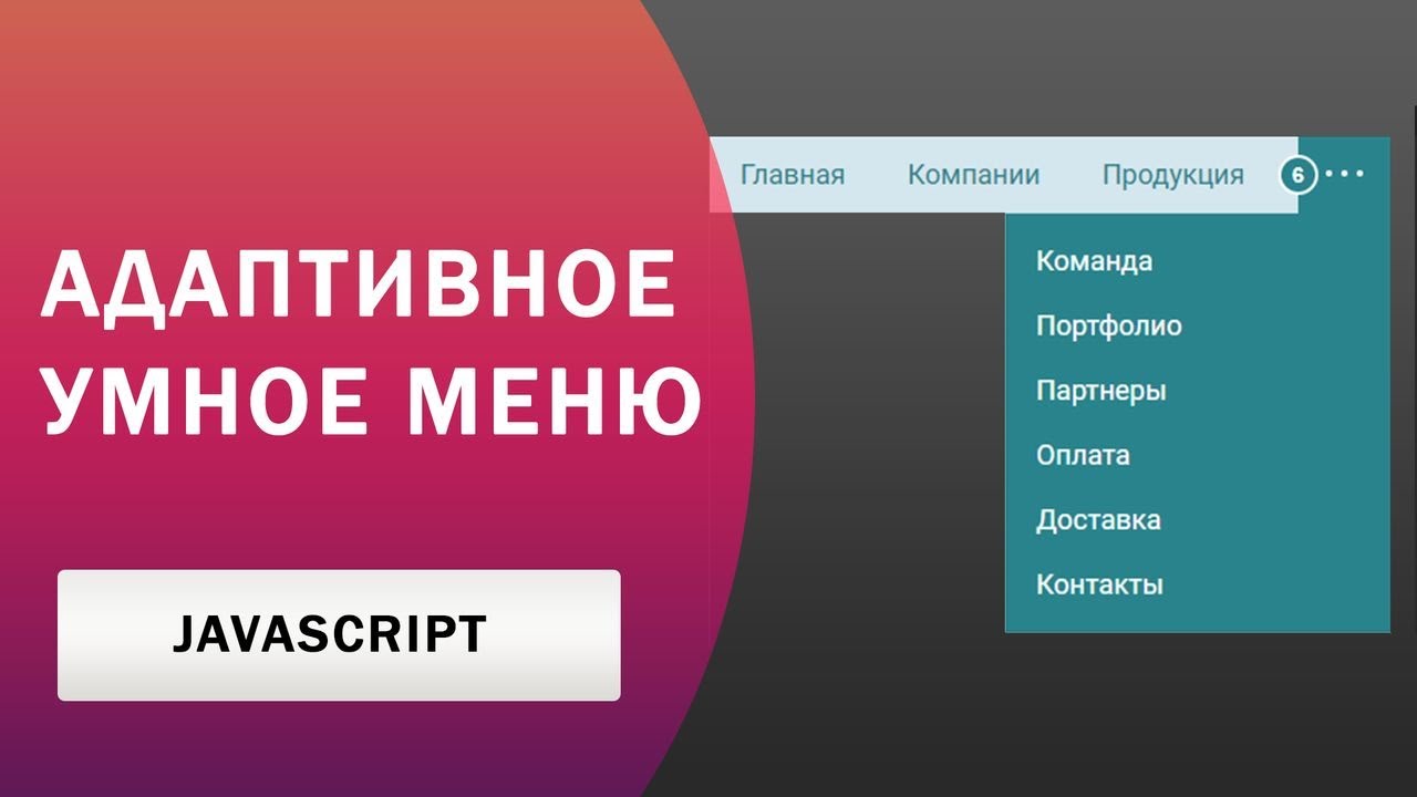 Адаптивное умное меню на Javascript | Как сделать адаптивное меню