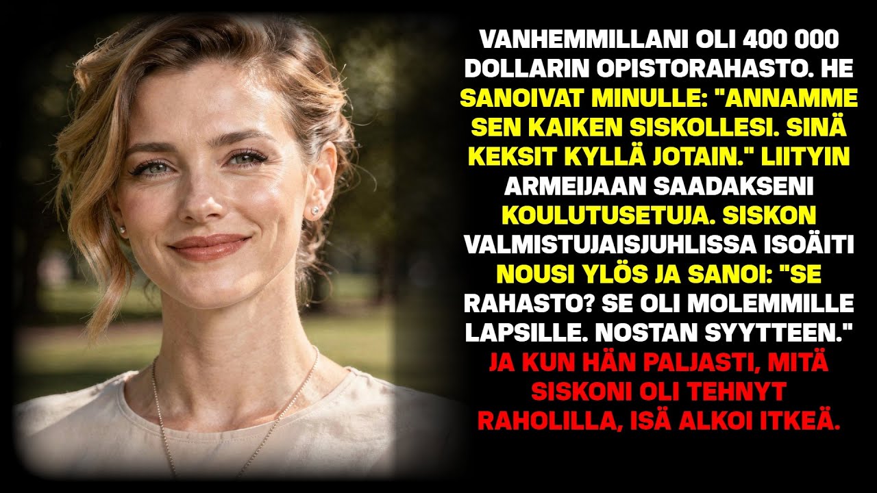 Vanhemmat maksoivat siskon korkeakoulun, mutta eivät minun – isä itki valmistujaisissa.