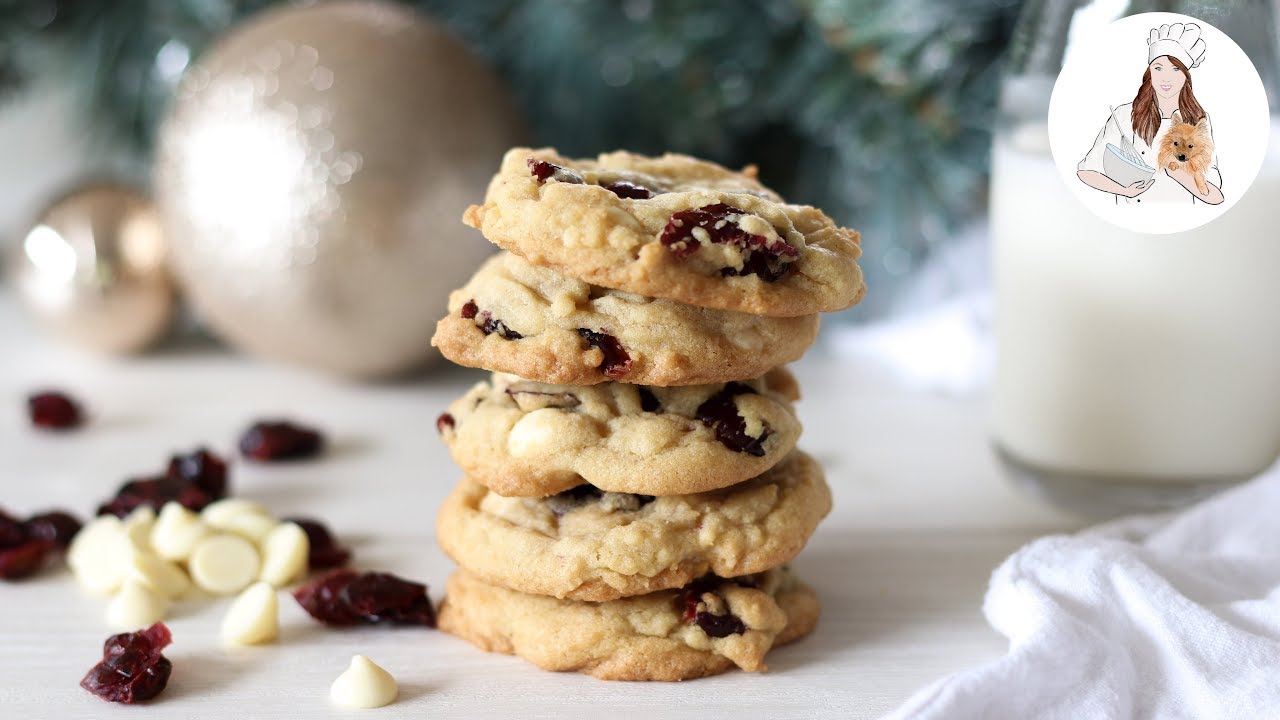 White Chocolate Cranberry Cookies Recipe | Christmas Cookies