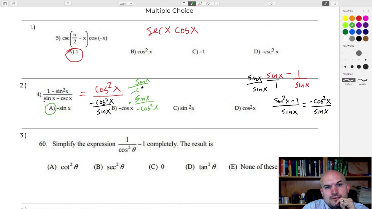 Hw Answers - Simplify Trigonometric Expressions