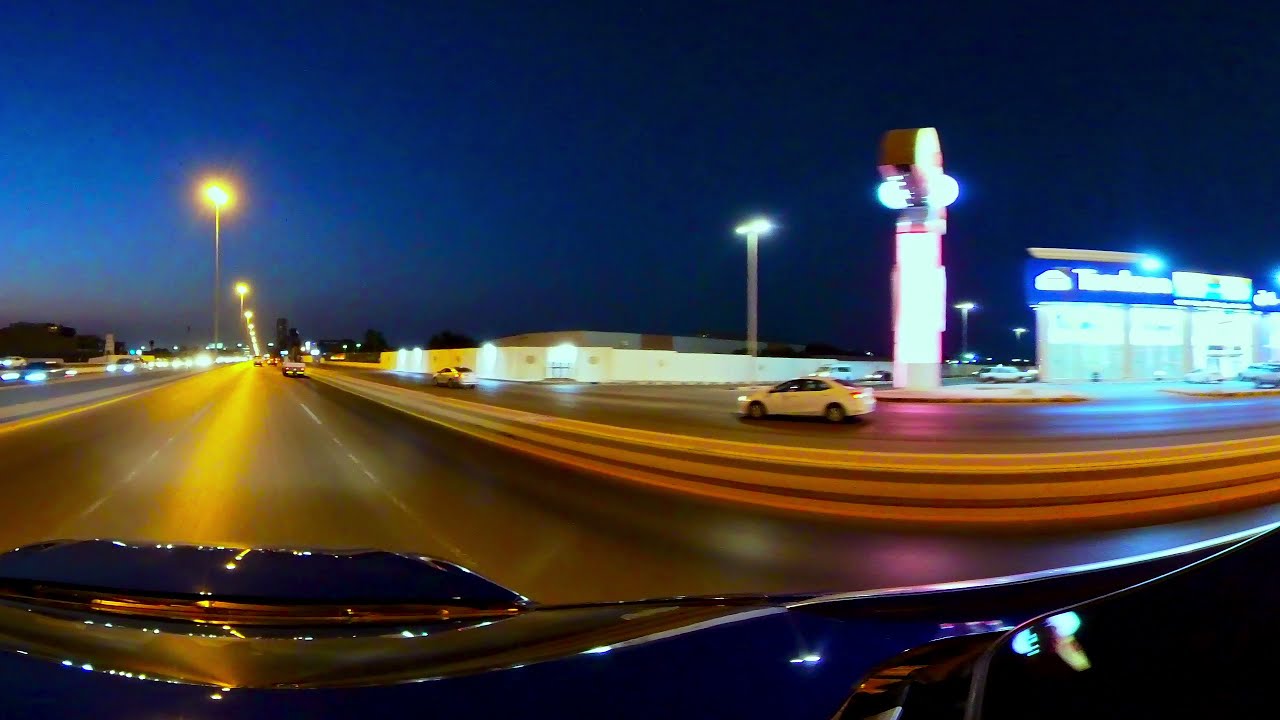360 Khobar Dammam road Saudi Arabia night   طريق الخبر الدمام ليلا