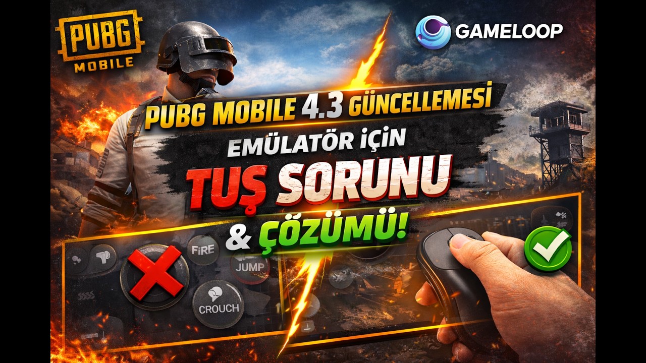 PUBG MOBİLE 4.3 TUŞ SORUNU VE ÇÖZÜMÜ - GAMELOOP TUŞ SORUNU ÇÖZÜMÜ