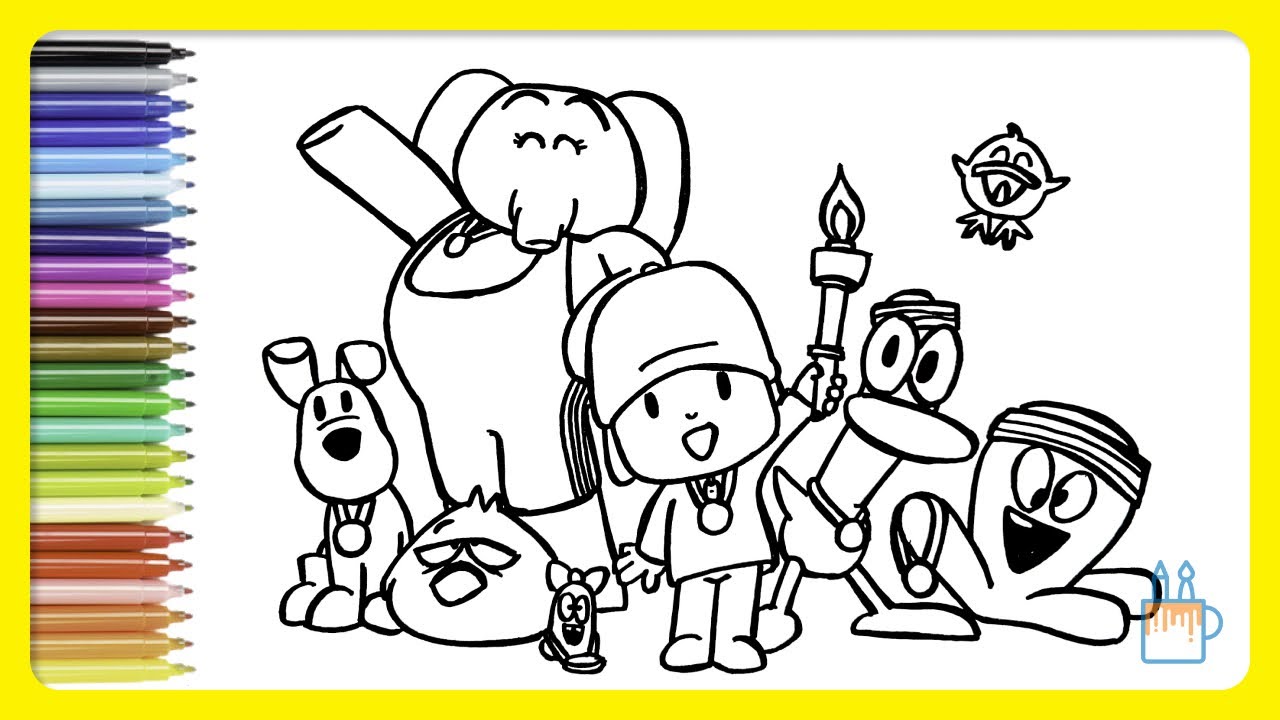 Vamos desenhar e colorir os Jogos Olímpicos do Pocoyo