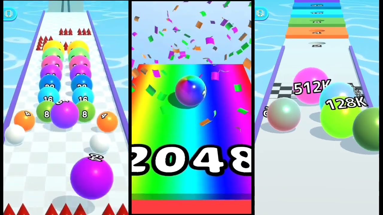 Ball Run 2048 Vs Ball Merge 2048 Vs Bal Run Infinity gameplay👉 🎮🎮 walkthrough Android iOS