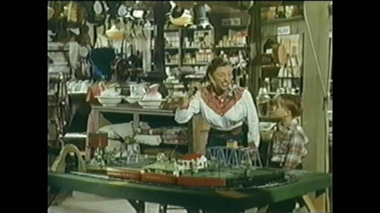 American Flyer train in 1950's western movie