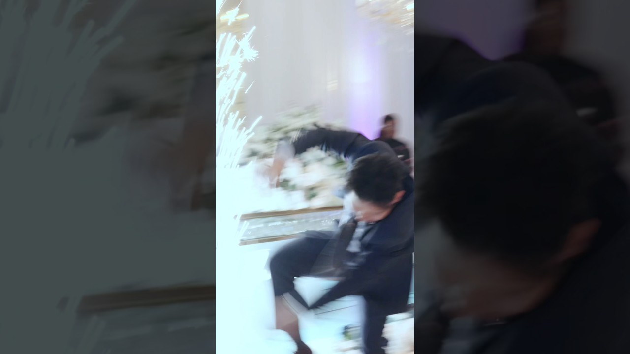 Garter Toss Almost Ends Up in Flames! #weddingfail #wedding #videography #weddingvideo #bride #groom