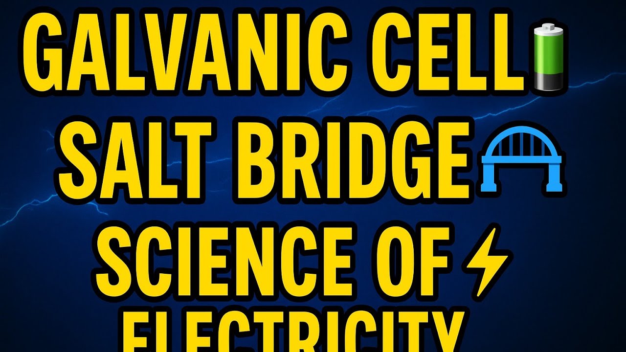 Galvanic Cell + Salt Bridge 🔋 | The Shocking Chemistry Behind Electricity ⚡🤯