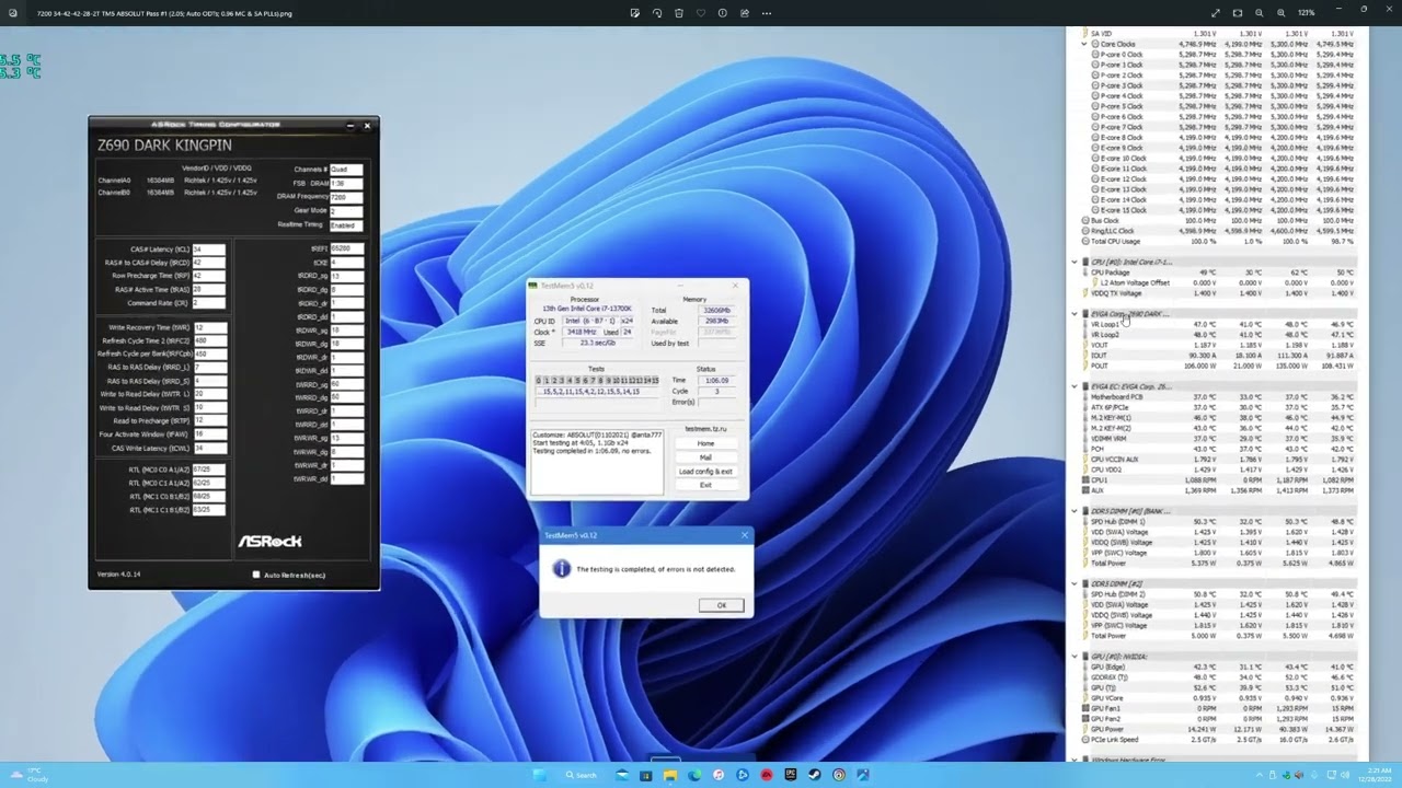 DDR5-7200/7400/7600C34; y-cruncher/TM5 ABSOLUT, and the Importance of RTT Values