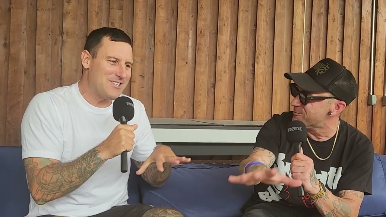 Elwood interviewing Winston of Parkway Drive
