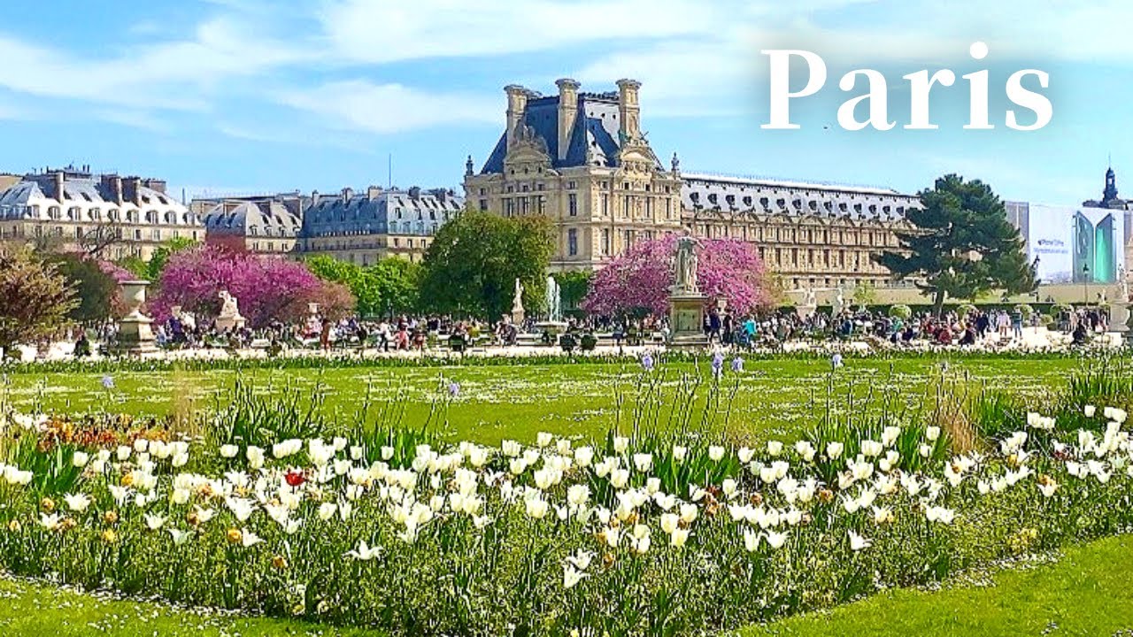 [4K]🇫🇷 Прогулка по Парижу: Сад Тюильри, Пале-Рояль 🌷🌹Пл. Vendome , Обед с двумя звездами Мишлен👍💕