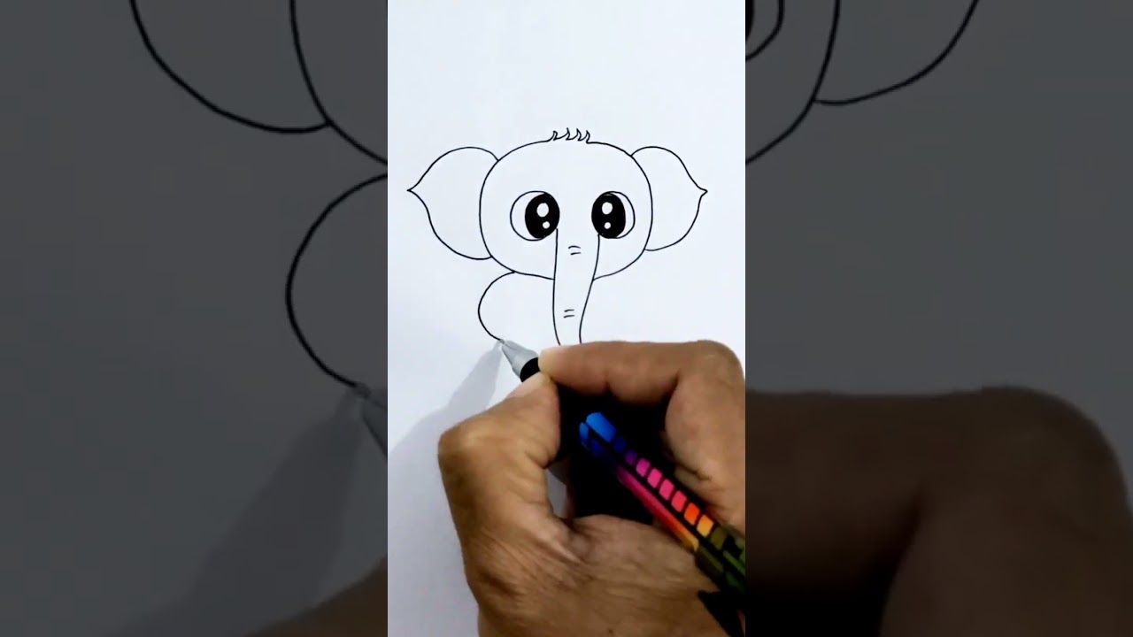 cute elephant drawing#easy drawing elephant#elephant draw step by step#online drawing#shorts