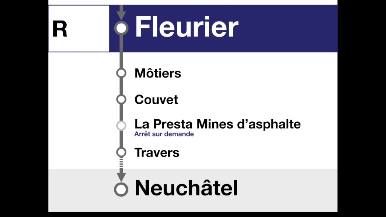 annonces CFF – R – Buttes – Fleurier – Travers – Neuchâtel