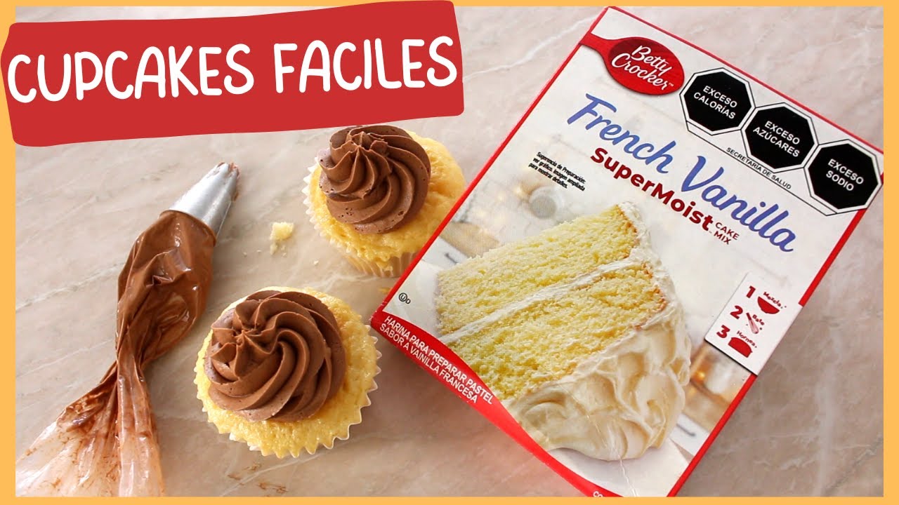 CUPCAKES FÁCILES DE VAINILLA-- CON HARINA DE CAJITA