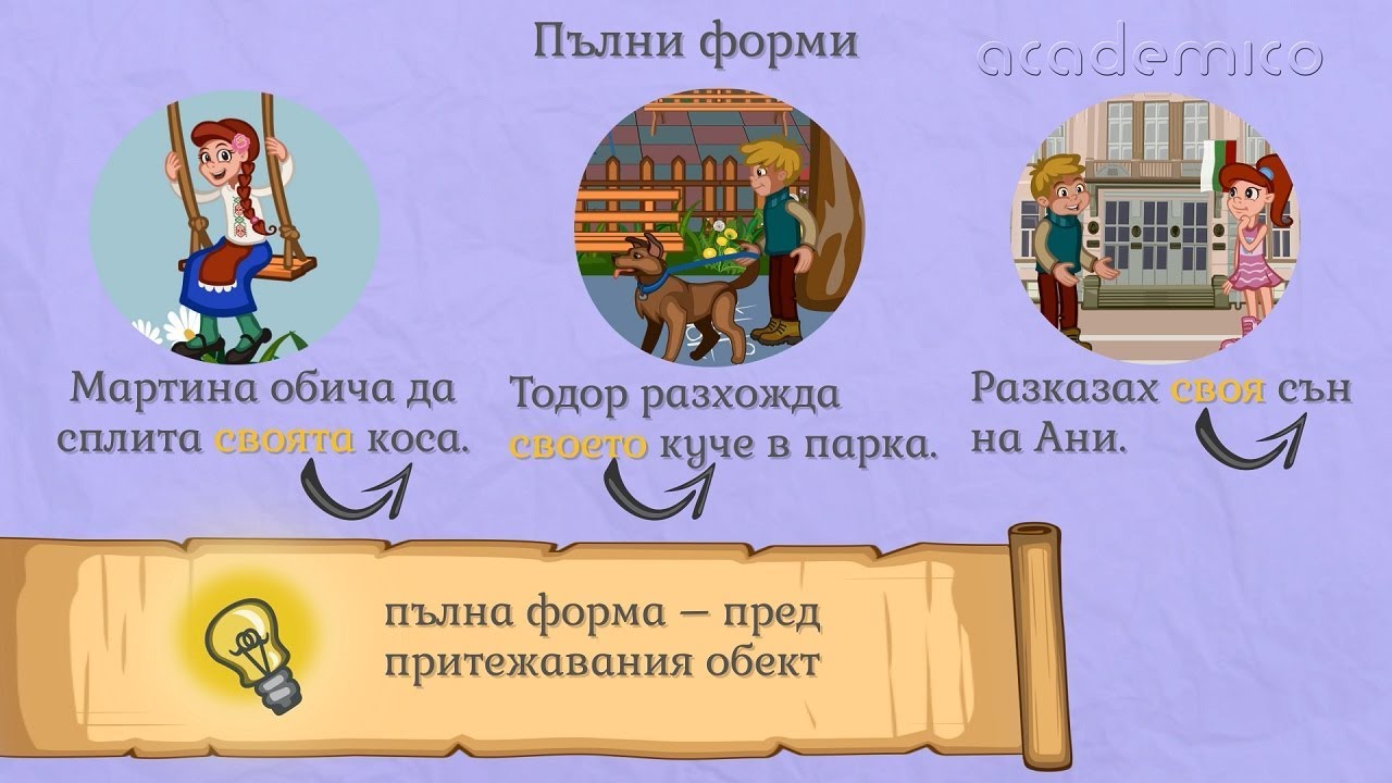 Възвратно притежателни местоимения - Български език 5 клас | academico
