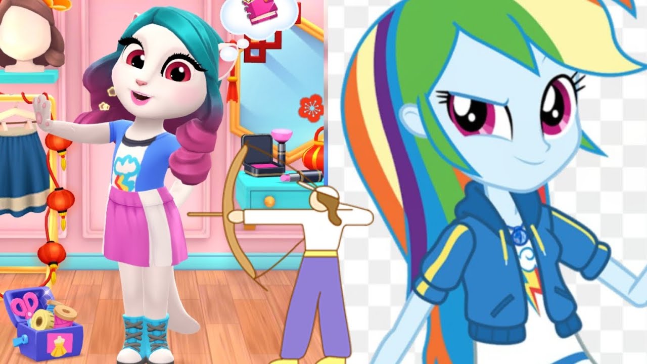 Mlp Equestria girls Raimbow dash on Angela 