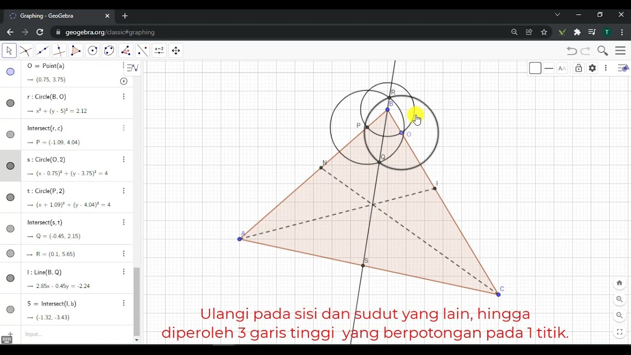 Tutorial Geogebra - Menggambar Garis Bagi & Lingkaran Dalam Segitiga