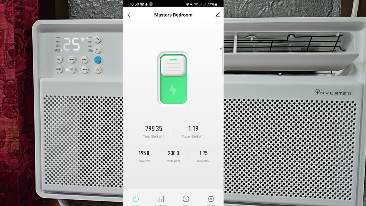 What is the power consumption of a 1hp window type smart inverter AC? TCL Smart Inverter AC