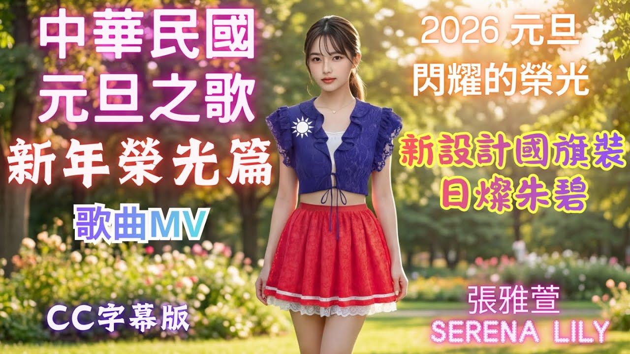 2026 元旦最閃耀的榮光！《中華民國元旦之歌》新年榮光篇MV_旋律A版 _張雅萱 Serena Lily_送給您的新年祝福_新設計國旗裝 日燦朱碧與T-shirt版國旗裝