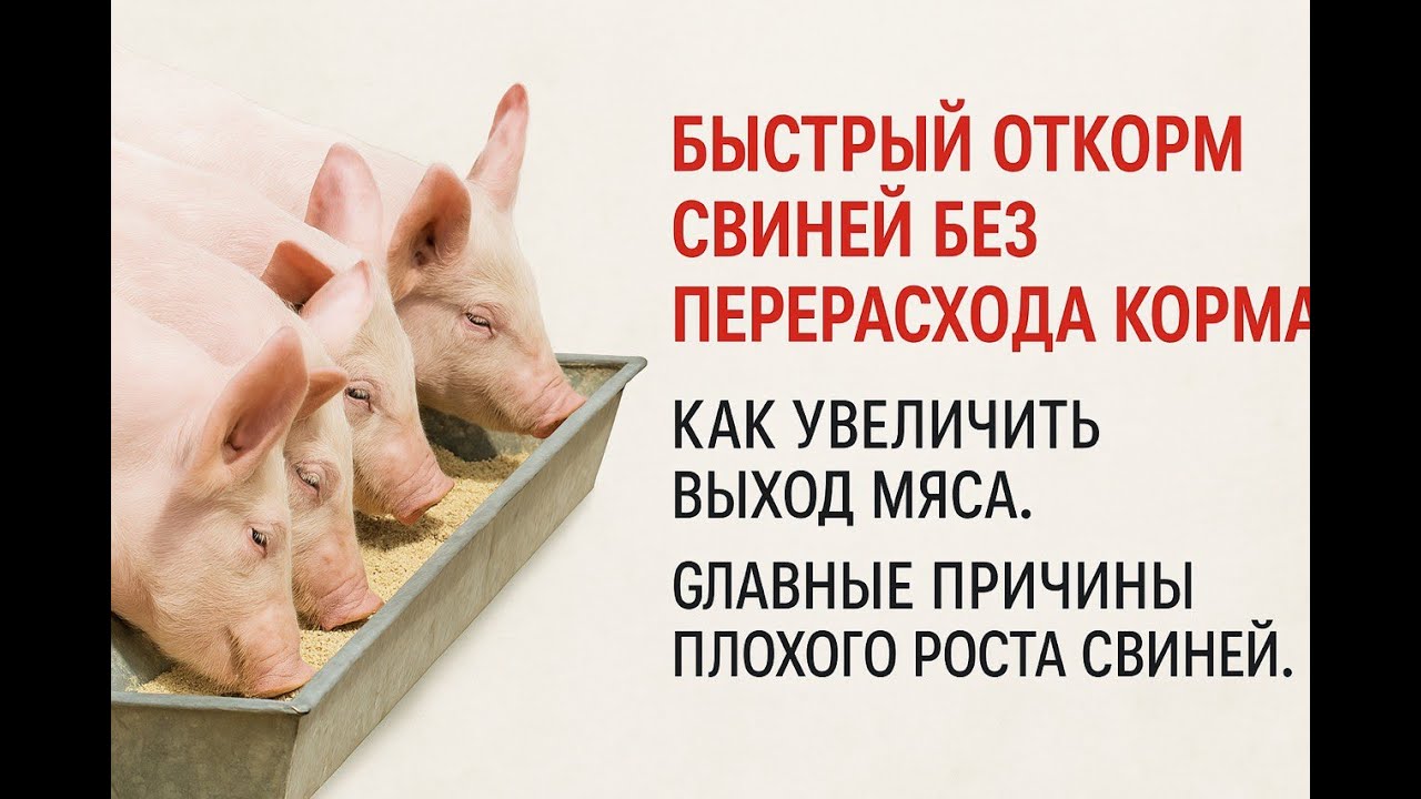 Быстрый откорм свиней без перерасхода корма. Как увеличить выход мяса. Главная причина плохого роста