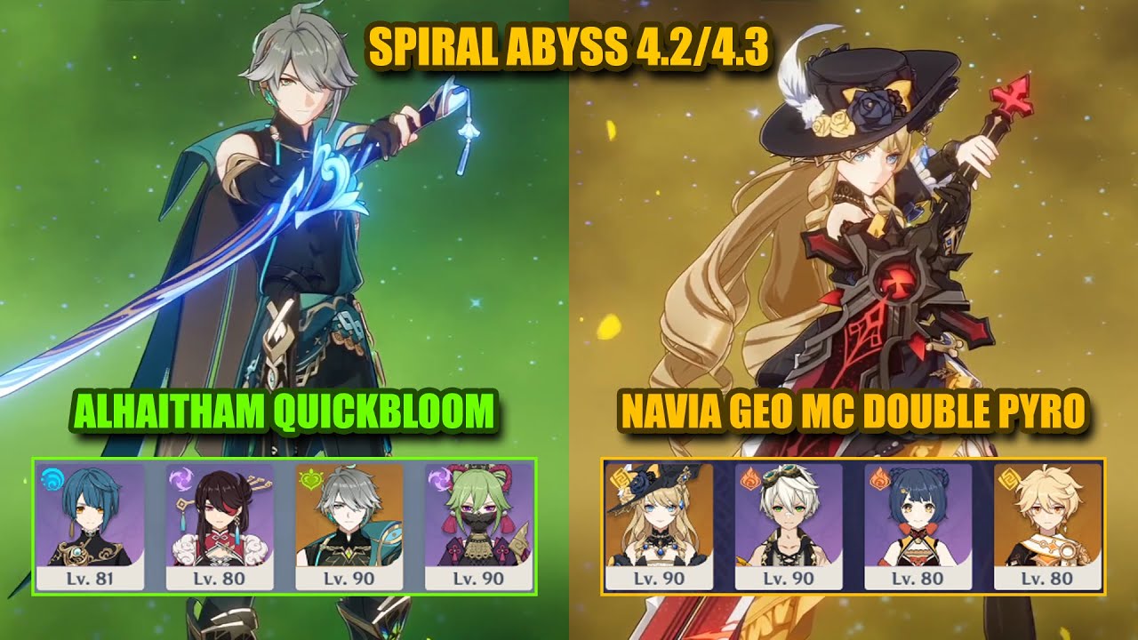 C0 Navia Geo MC Double Pyro & C0 Alhaitham Quickbloom | Spiral Abyss 4.2/4.3 | Genshin Impact