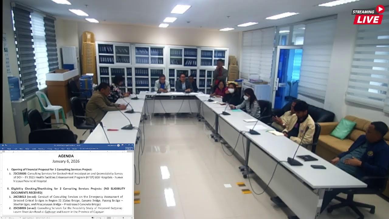 Procurement Livestream for DPWH Regional Office II on January 6, 2026