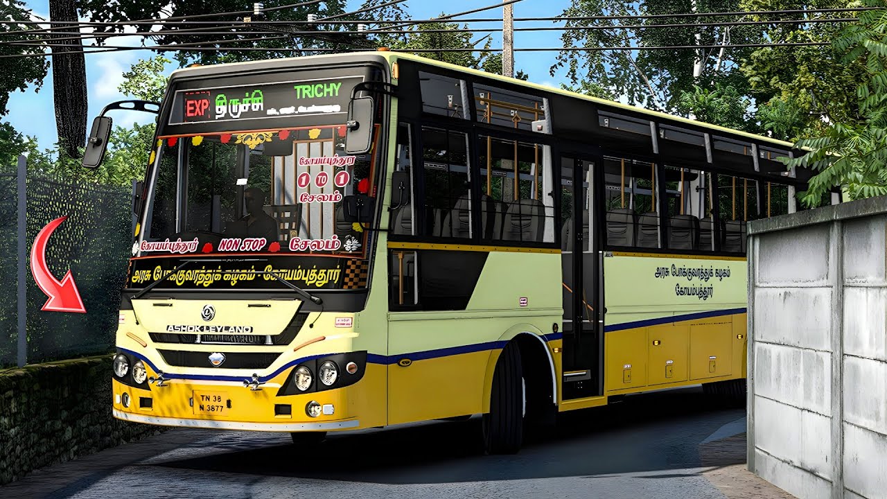 TNSTC BS6 BUS MOD DRIVING ON JATENG MAP | Realistic Driving | Playing on ETS 2 |