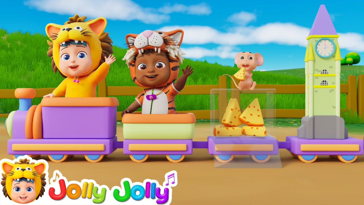 Hickory Dickory Dock | 🚉Get On The Number Train🚉 | Jolly Jolly - Learn and Play - Nursery Rhymes
