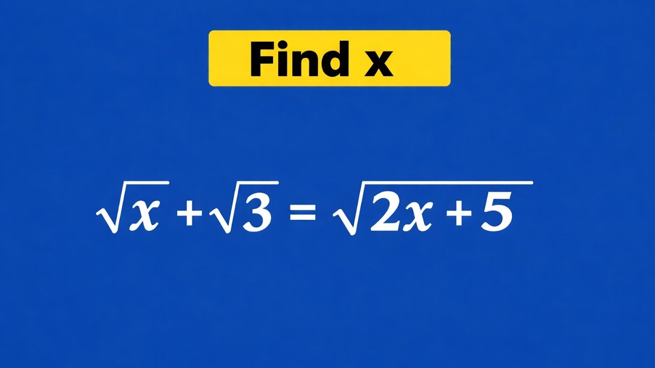 Only 1% Can Solve This Radical Equation | Find x Now!