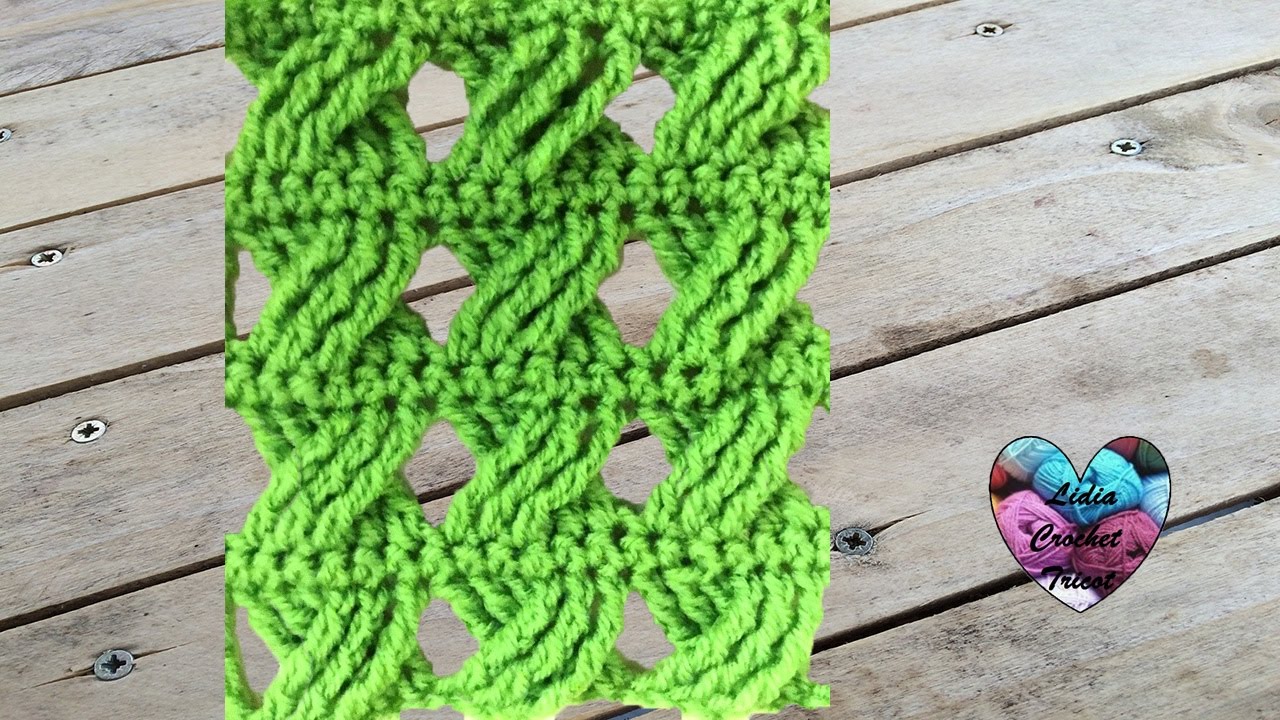 Crochet Point fantaisie tressé très facile / Punto fantasia trenzado tejido a crochet