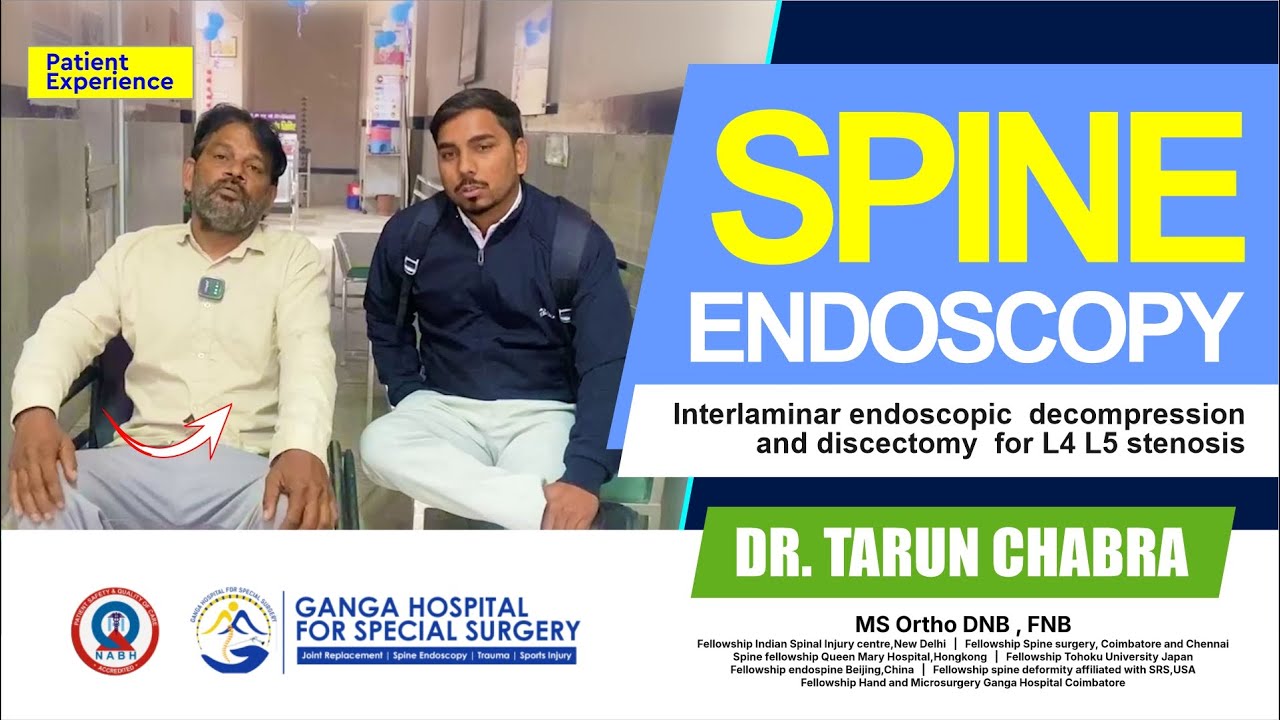 Interlaminar endoscopic  decompression and discectomy  for L4 L5 stenosis - Dr Tarun Chabra